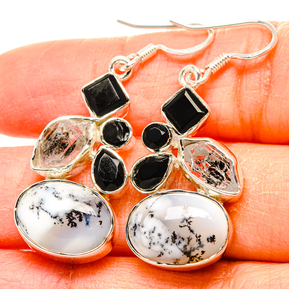 Dendritic Opal Earrings handcrafted by Anasilvercos - EARR431409