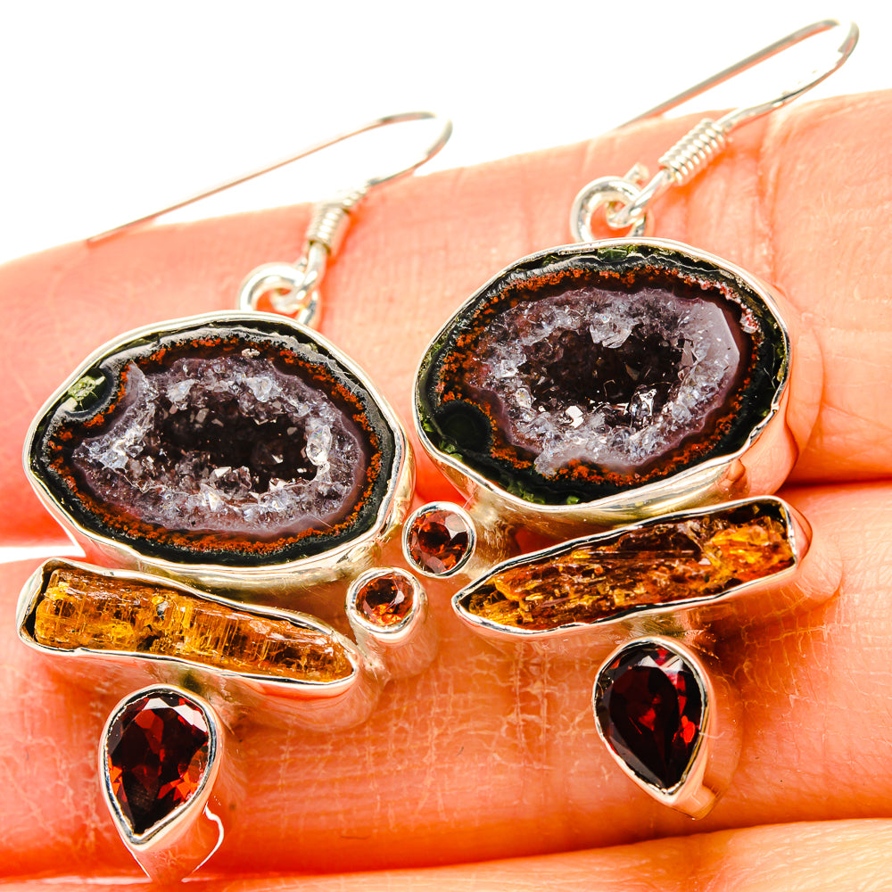 Coconut Geode Druzy Earrings handcrafted by Anasilvercos - EARR431416