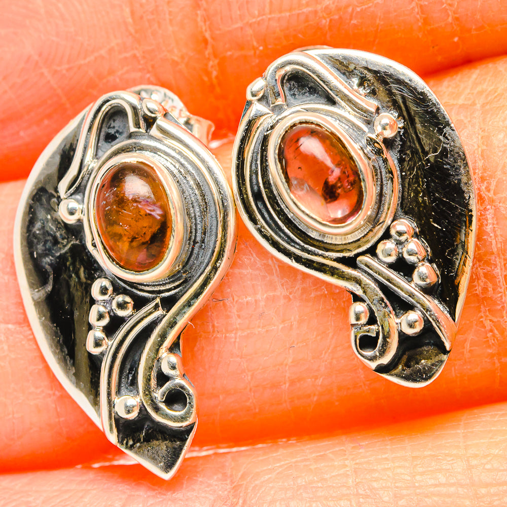 Pink Tourmaline Earrings handcrafted by Anasilvercos - EARR431418