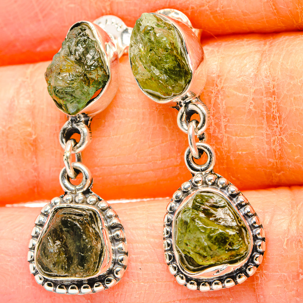 Green Tourmaline Earrings handcrafted by Anasilvercos - EARR431457