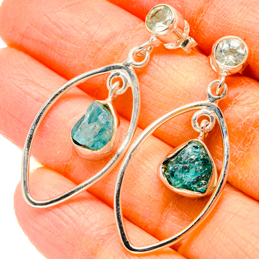Apatite, Blue Topaz Earrings handcrafted by Anasilvercos - EARR431458