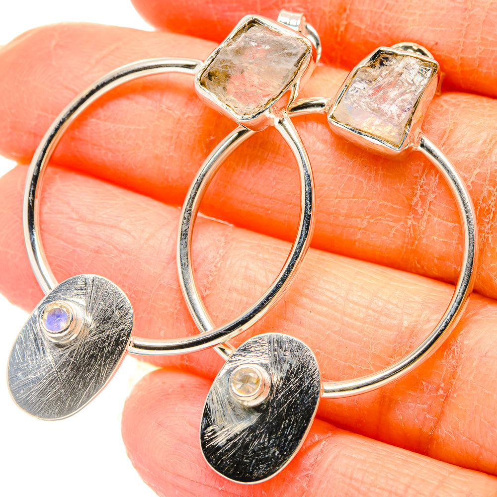 Rainbow Moonstone Earrings handcrafted by Anasilvercos - EARR431459