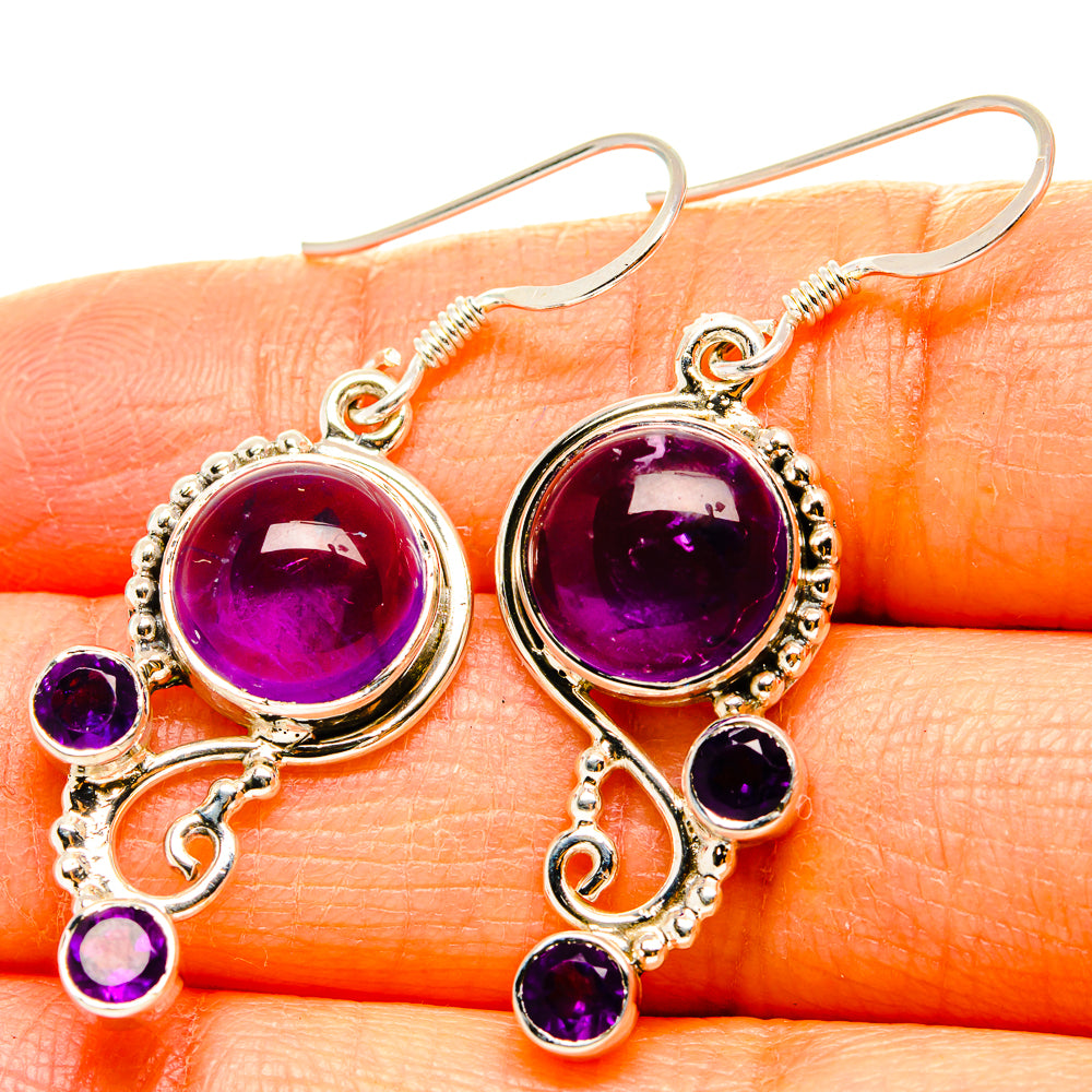 Amethyst Earrings handcrafted by Anasilvercos - EARR431529