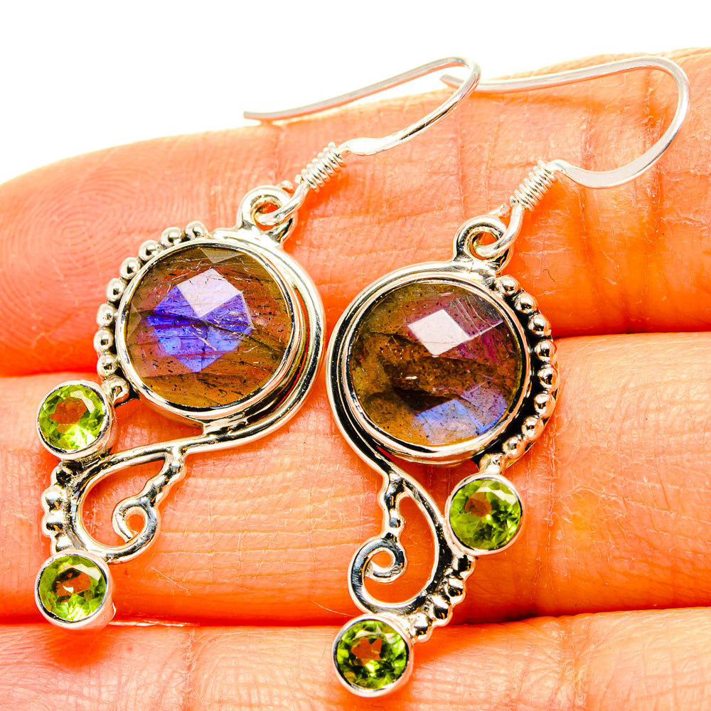 Labradorite, Peridot Earrings handcrafted by Anasilvercos - EARR431535