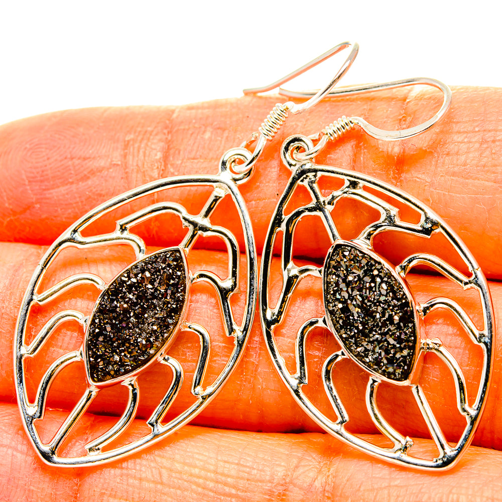 Metallic Druzy Earrings handcrafted by Anasilvercos - EARR431541