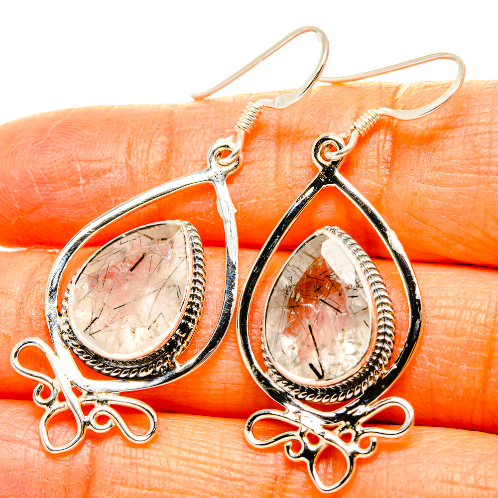 Tourmalinated Quartz Earrings handcrafted by Anasilvercos - EARR431549