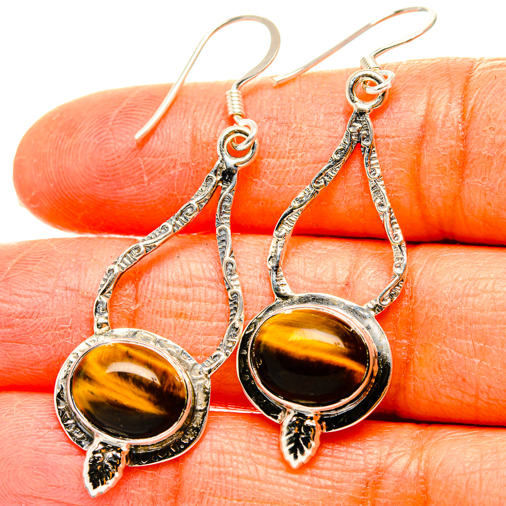 Tiger Eye Earrings handcrafted by Anasilvercos - EARR431551
