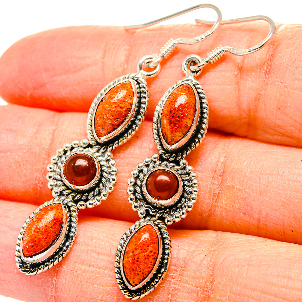 Sponge Coral Earrings handcrafted by Anasilvercos - EARR431571