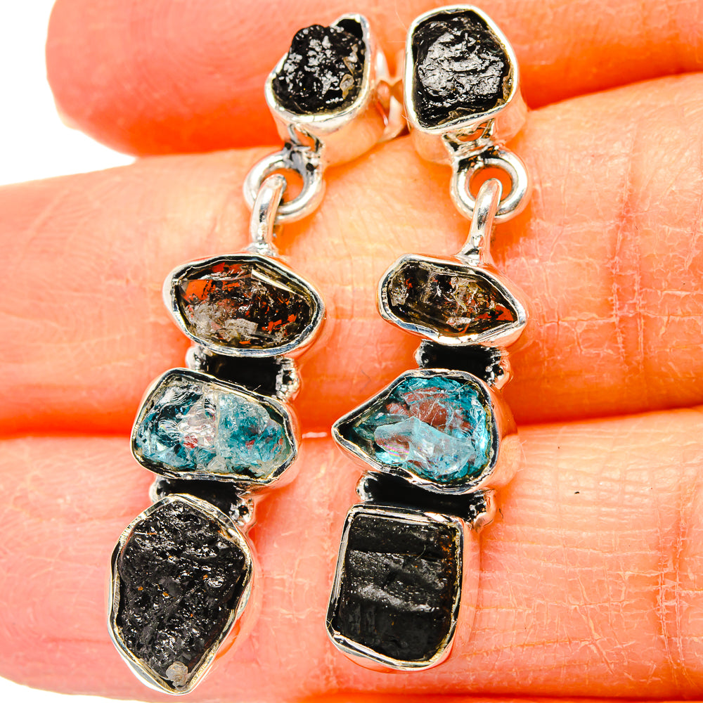 Black Tourmaline Earrings handcrafted by Anasilvercos - EARR431575