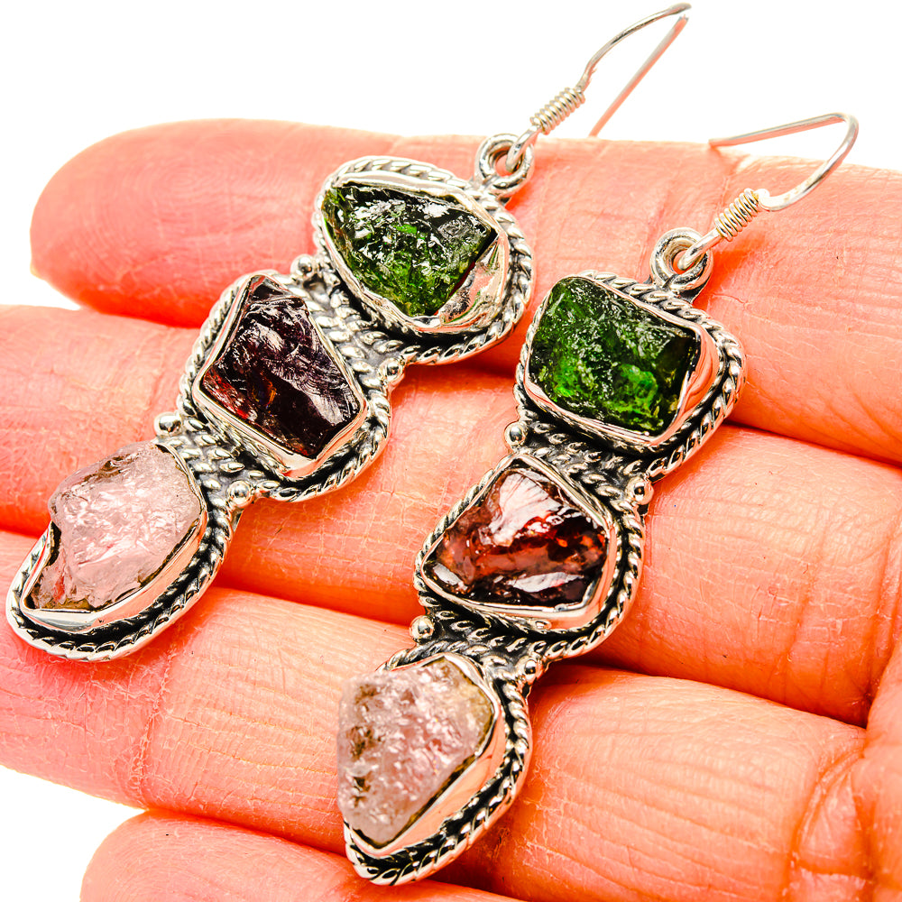 Chrome Diopside Earrings handcrafted by Anasilvercos - EARR431581