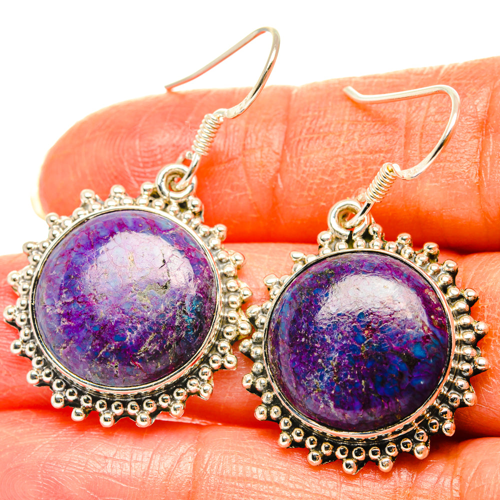 Purple Turquoise Earrings handcrafted by Anasilvercos - EARR428545