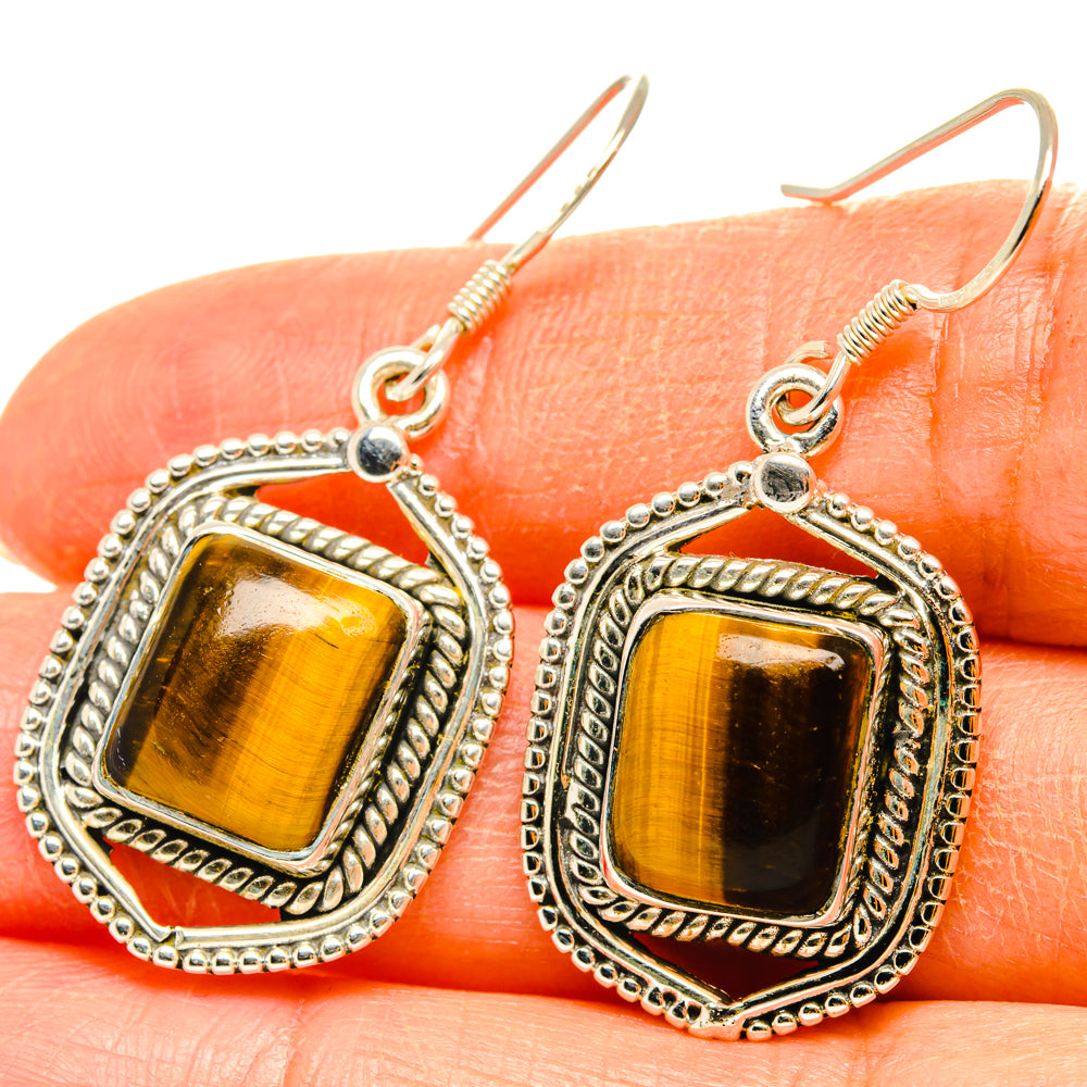 Tiger Eye Earrings handcrafted by Anasilvercos - EARR428557
