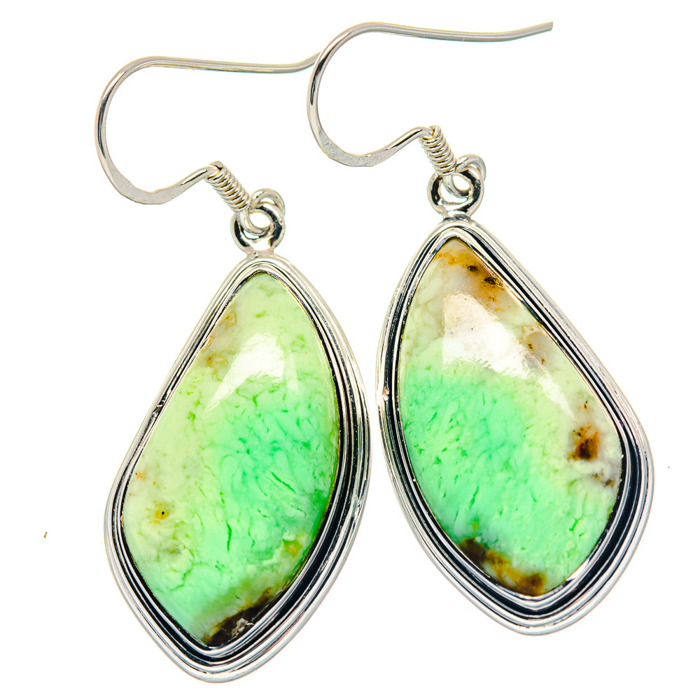 Lemon Chrysoprase Earrings handcrafted by Anasilvercos - EARR423574
