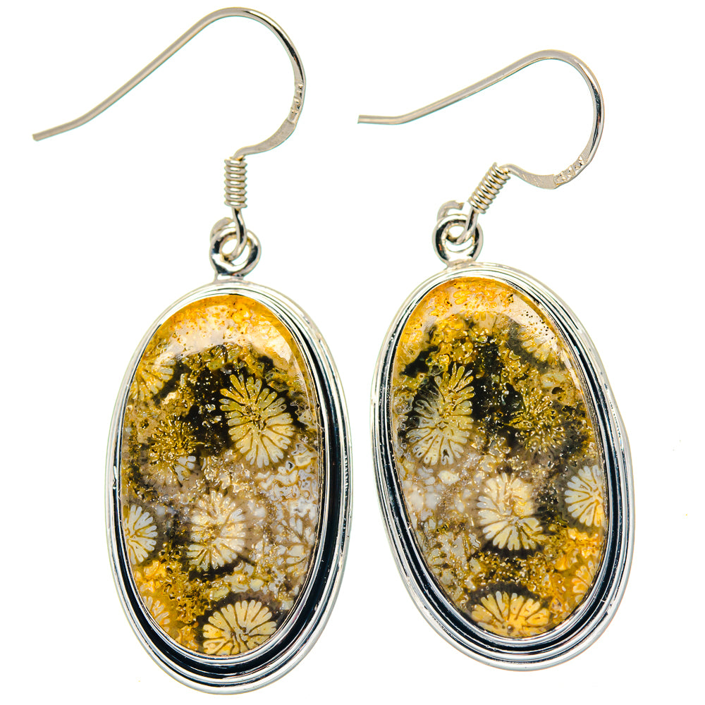 Fossil Coral Earrings handcrafted by Anasilvercos - EARR423575