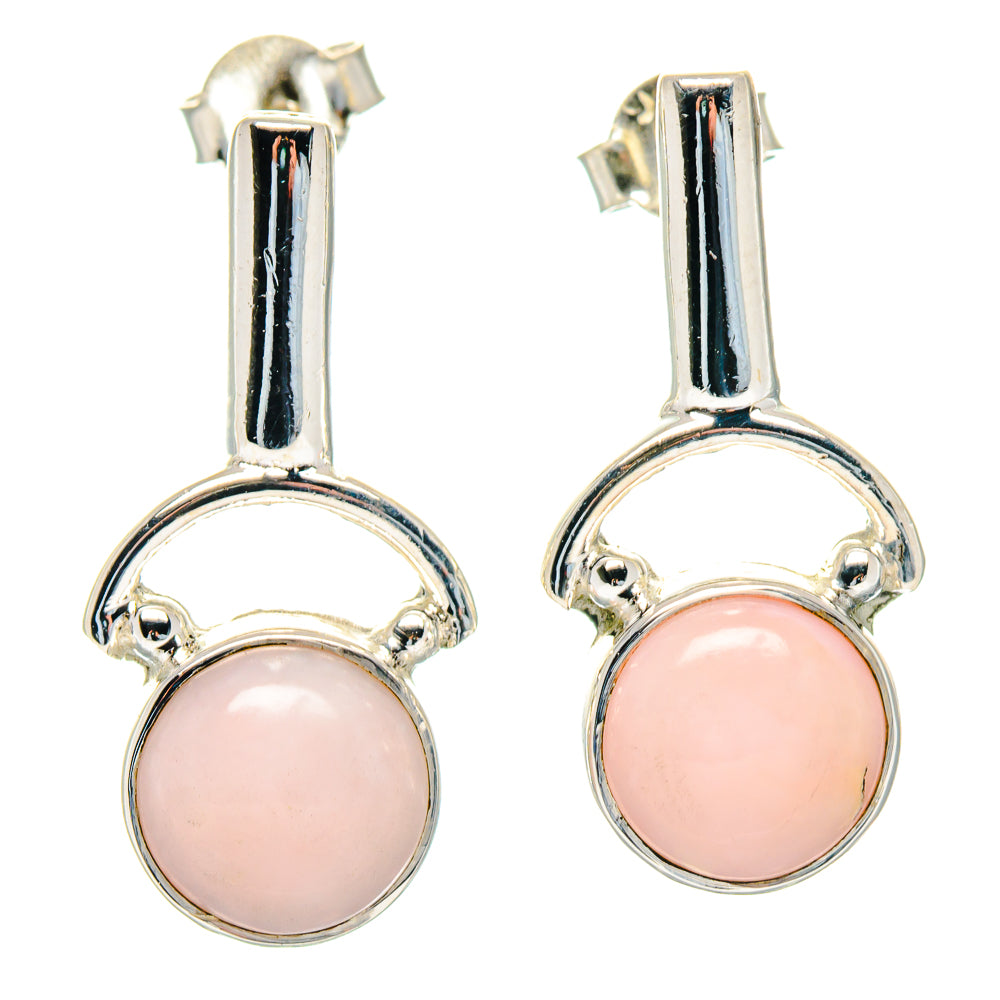 Pink Opal Earrings handcrafted by Anasilvercos - EARR423580