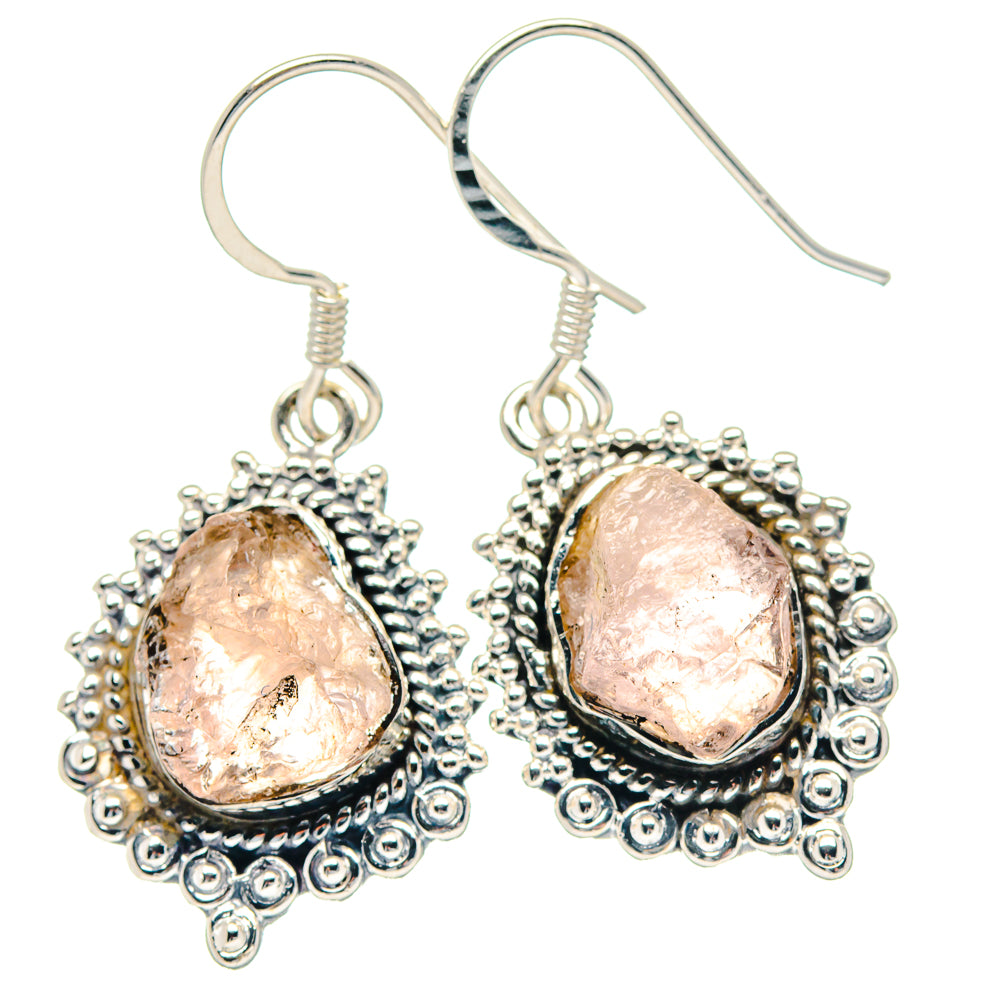 Rose Quartz Earrings handcrafted by Anasilvercos - EARR423594
