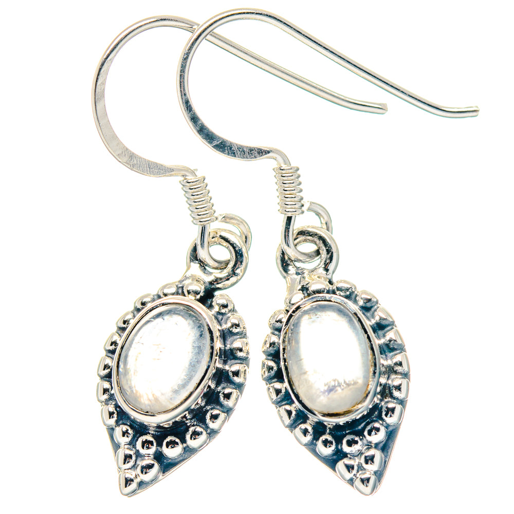Rainbow Moonstone Earrings handcrafted by Anasilvercos - EARR423597