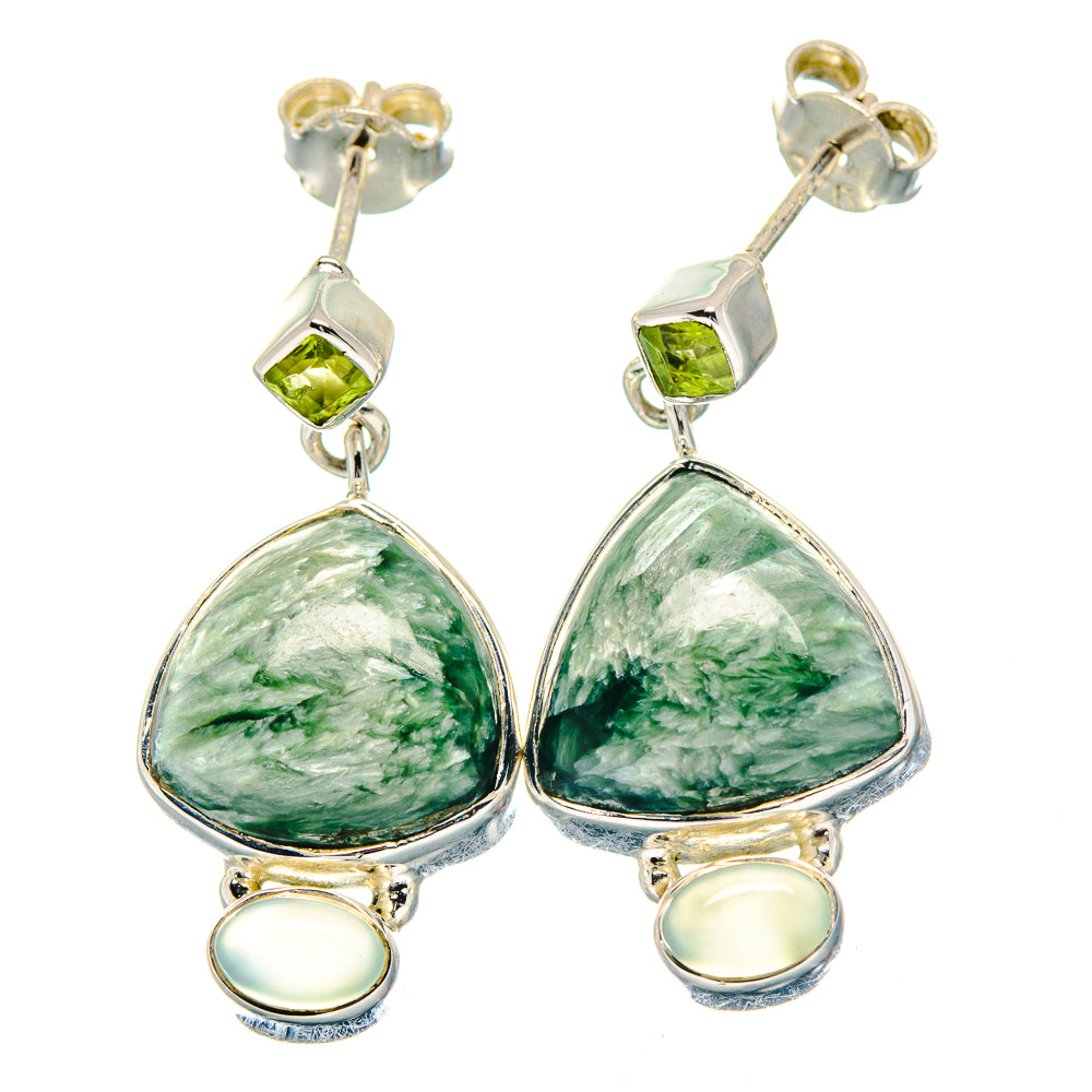 Seraphinite Earrings handcrafted by Anasilvercos - EARR423599