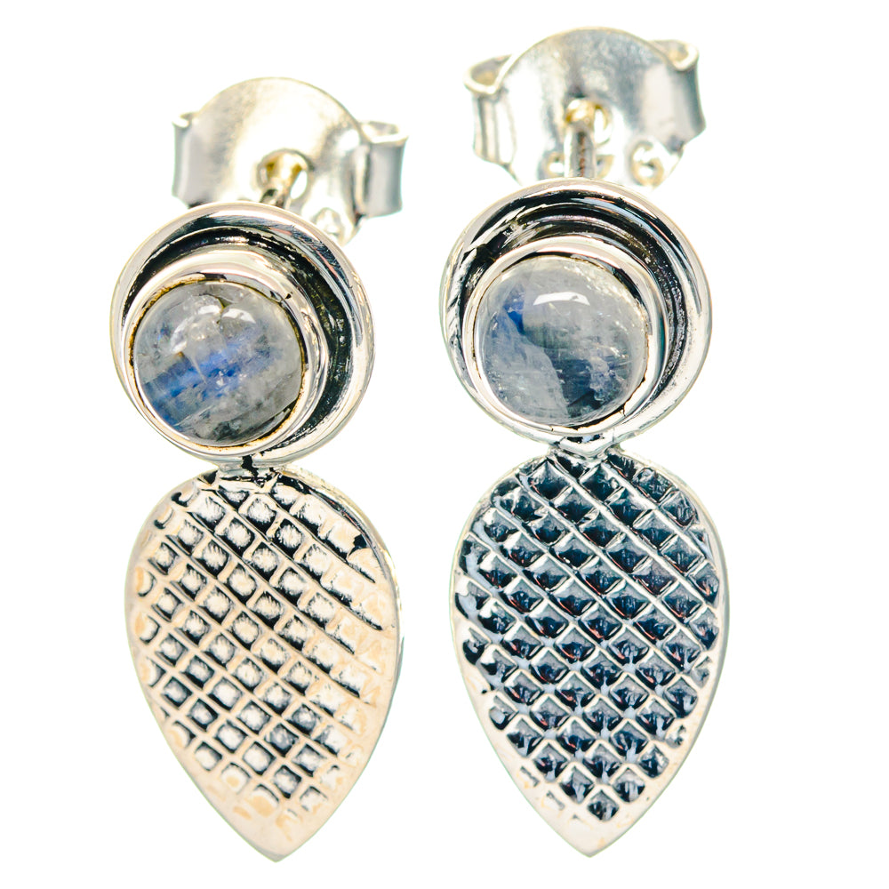 Rainbow Moonstone Earrings handcrafted by Anasilvercos - EARR423613 - Photo 2