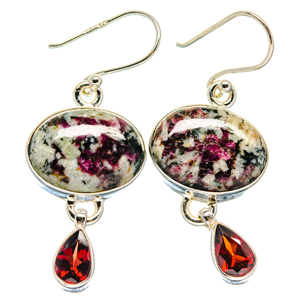 Russian Eudialyte Earrings handcrafted by Anasilvercos - EARR423623
