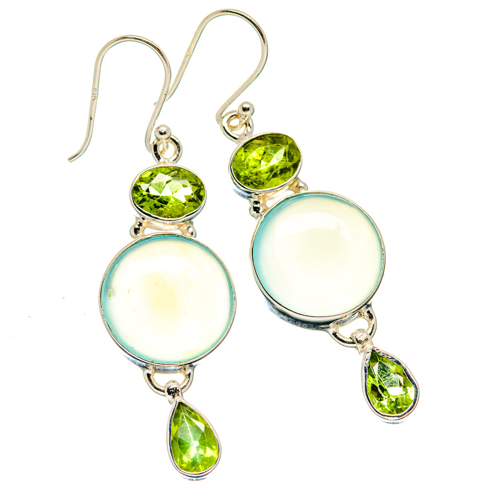 Aqua Chalcedony Earrings handcrafted by Anasilvercos - EARR423625