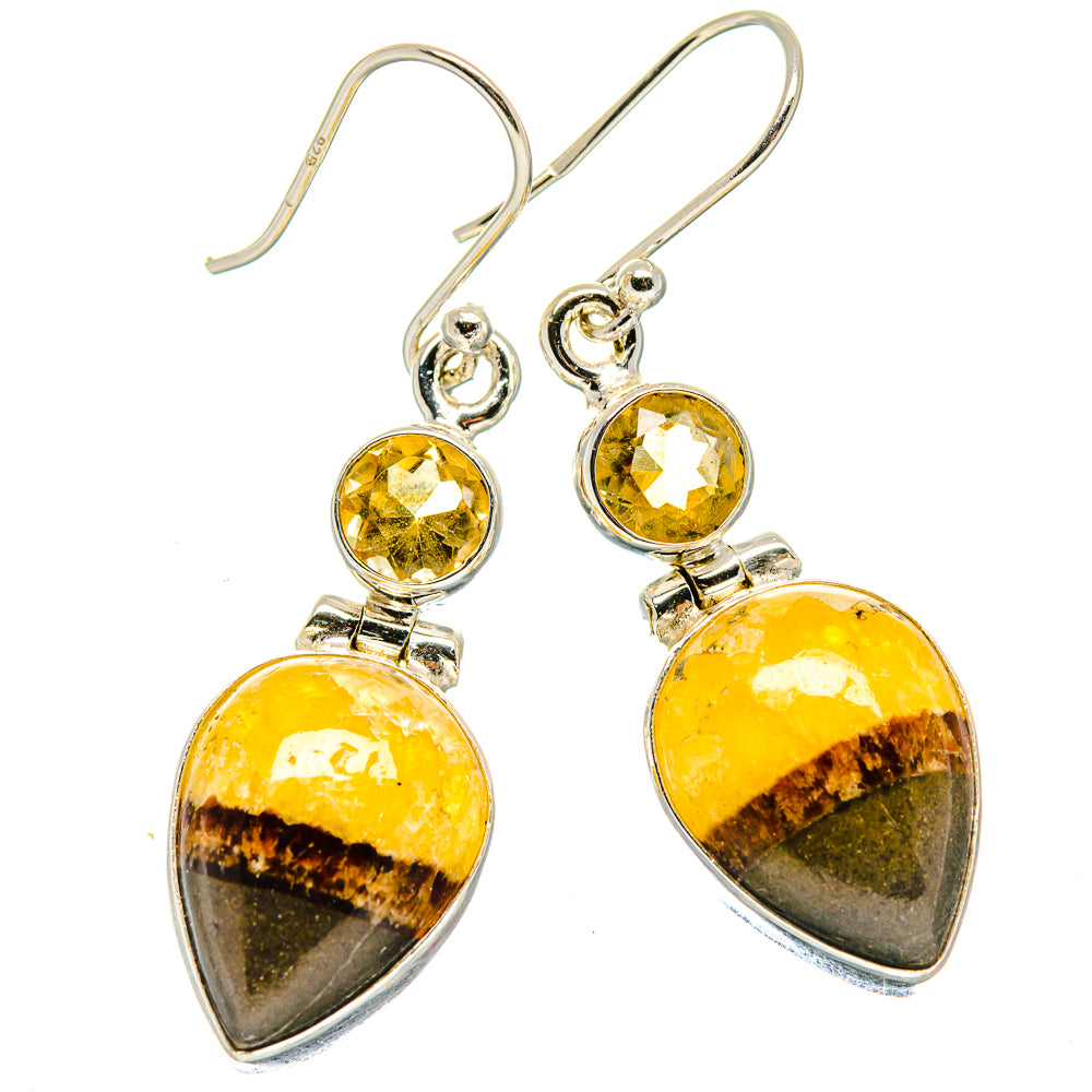 Septarian Nodule Earrings handcrafted by Anasilvercos - EARR423633