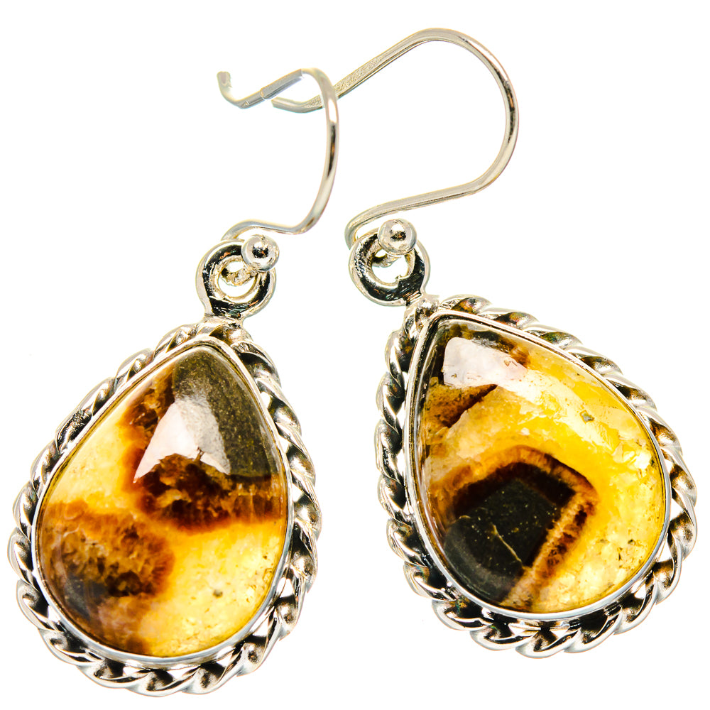 Septarian Nodule Earrings handcrafted by Anasilvercos - EARR423639