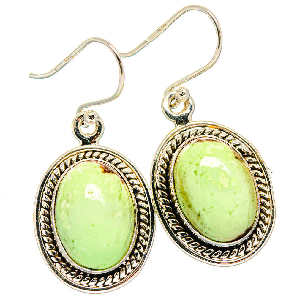 Lemon Chrysoprase Earrings handcrafted by Anasilvercos - EARR423651