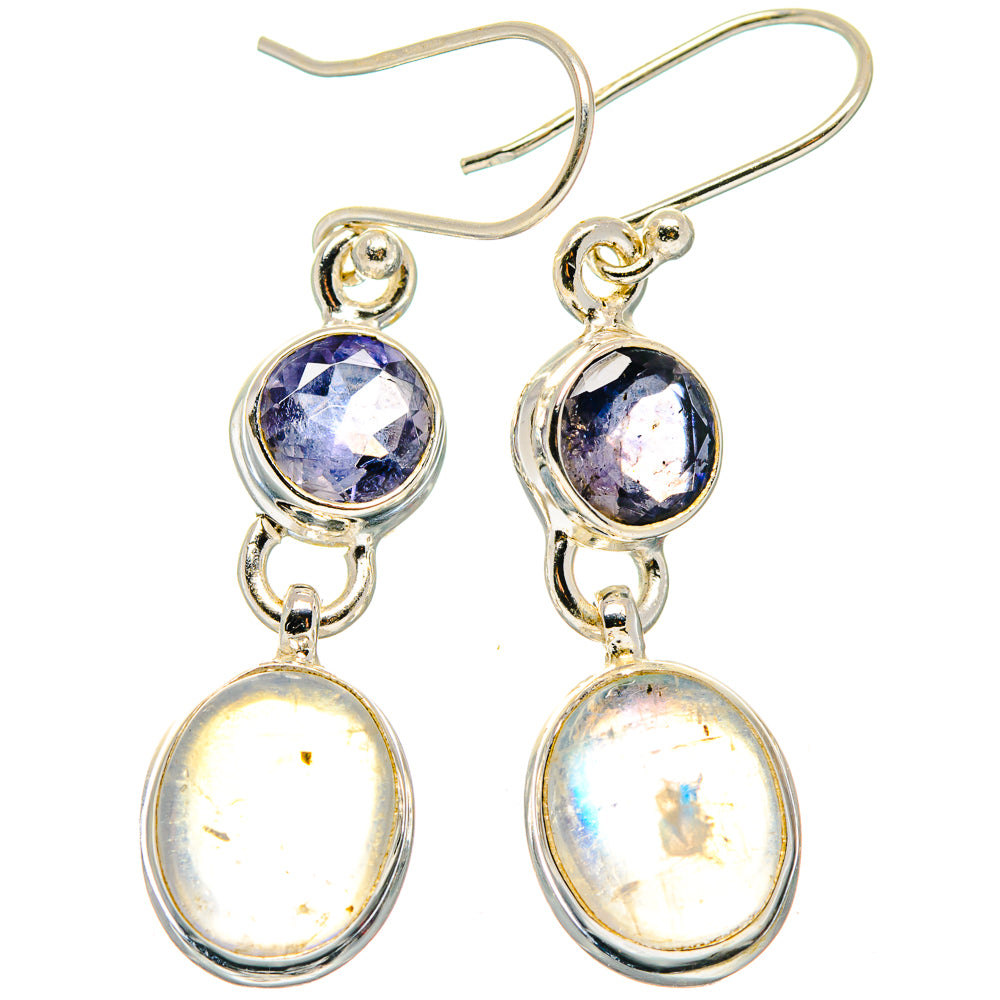 Rainbow Moonstone Earrings handcrafted by Anasilvercos - EARR423652