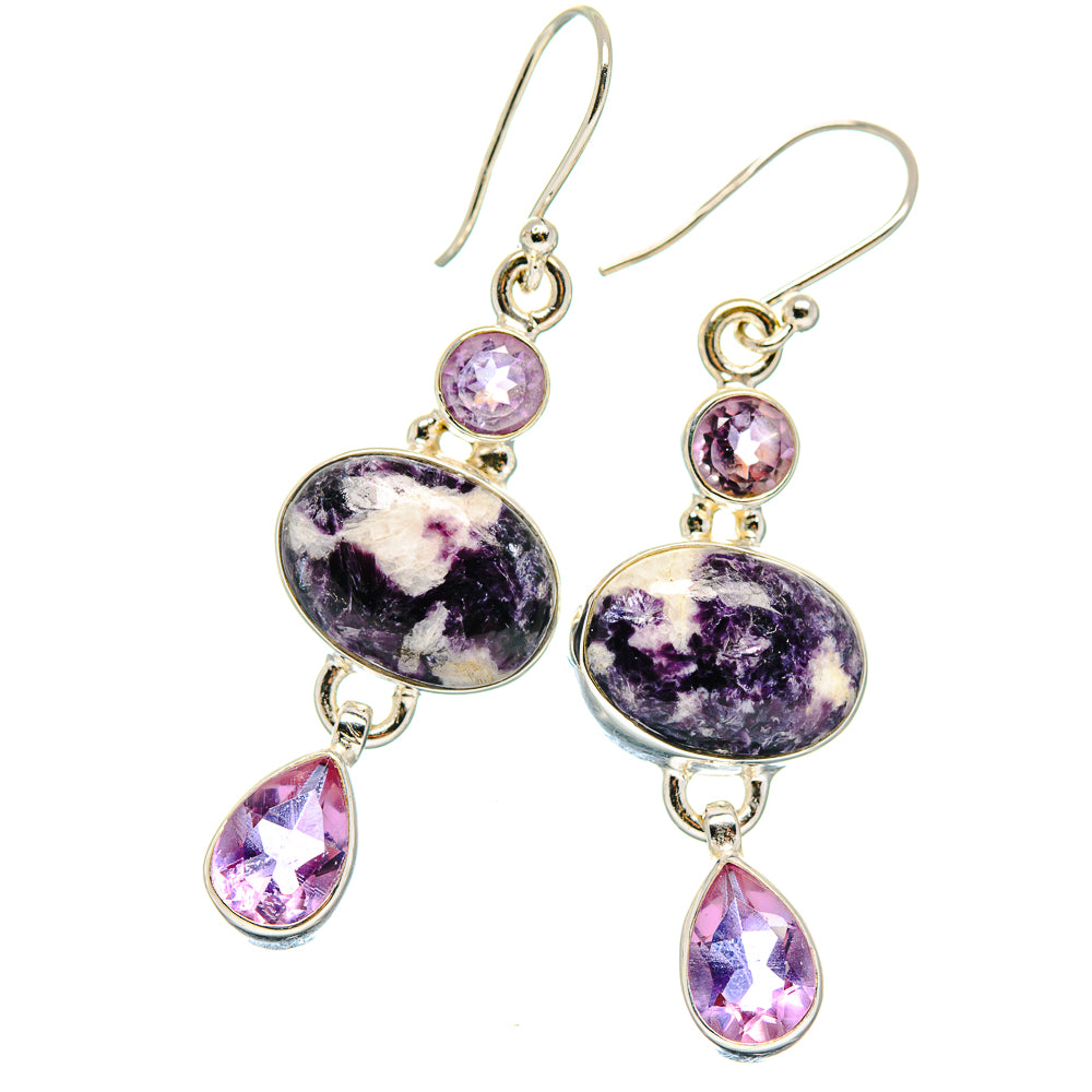 Lepidolite Earrings handcrafted by Anasilvercos - EARR423656