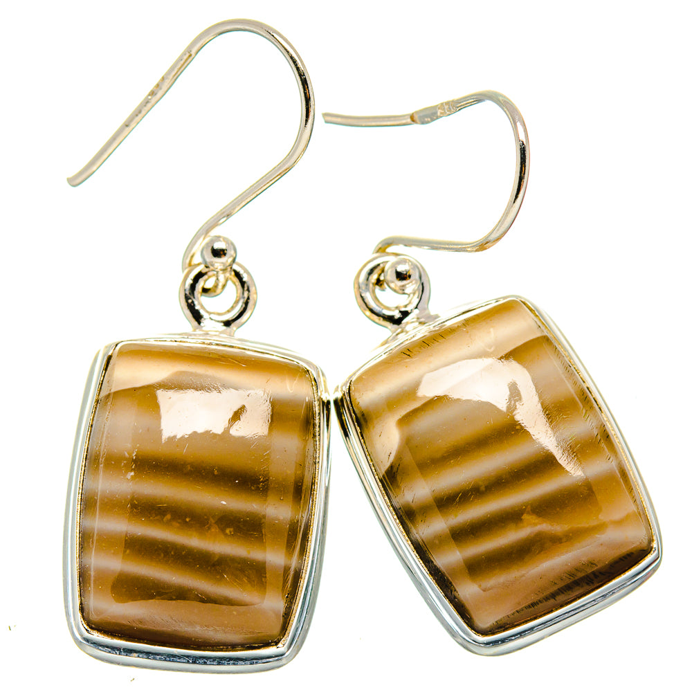Striped Flint Earrings handcrafted by Anasilvercos - EARR423659