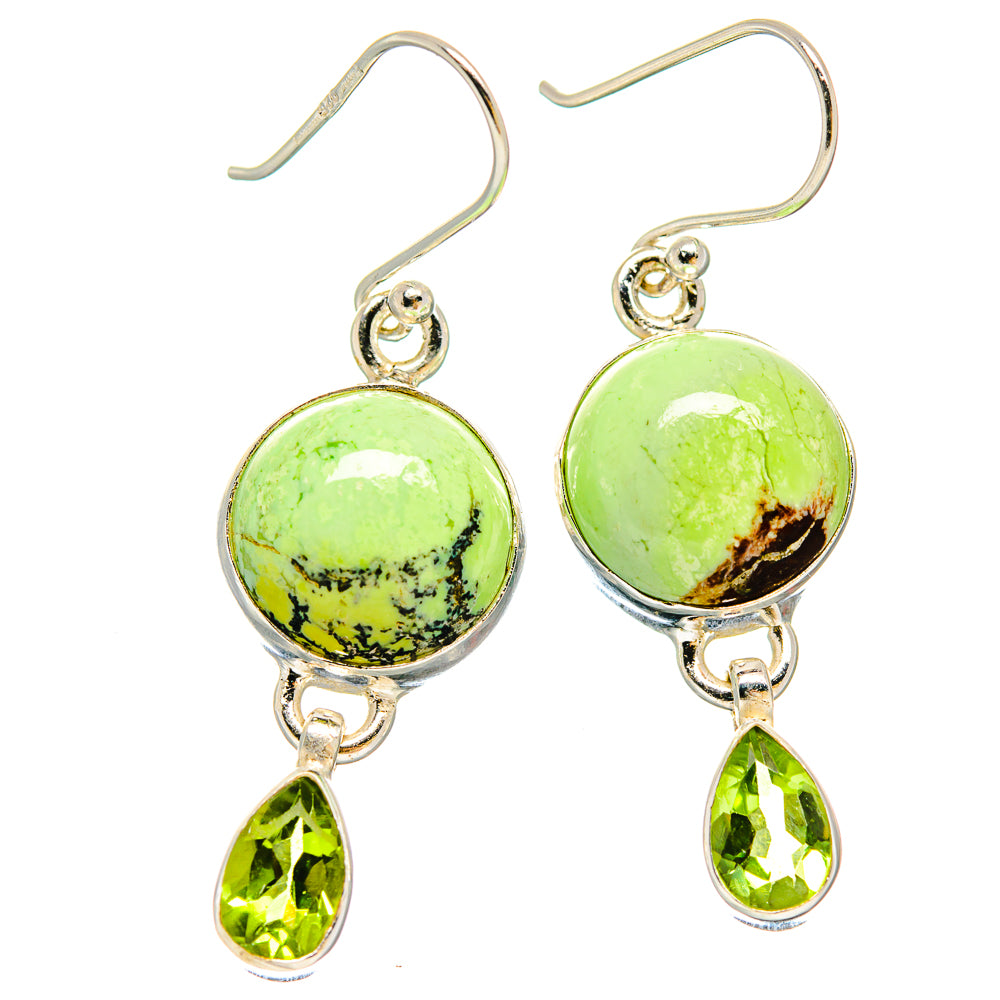 Lemon Chrysoprase Earrings handcrafted by Anasilvercos - EARR423669