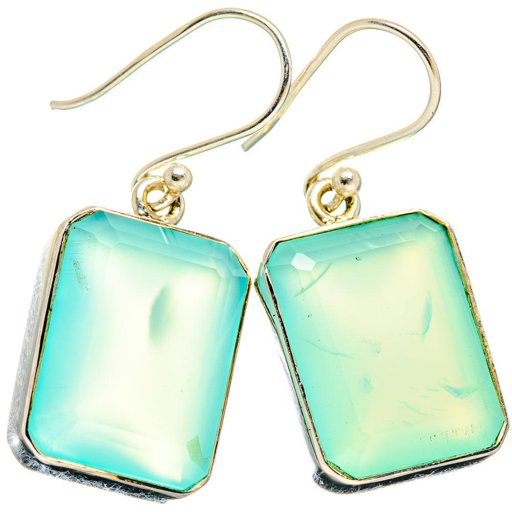 Aqua Chalcedony Earrings handcrafted by Anasilvercos - EARR423683
