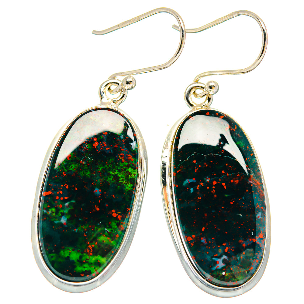 Bloodstone Earrings handcrafted by Anasilvercos - EARR423690