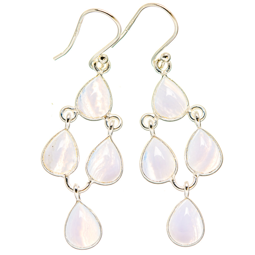 Rainbow Moonstone Earrings handcrafted by Anasilvercos - EARR423698