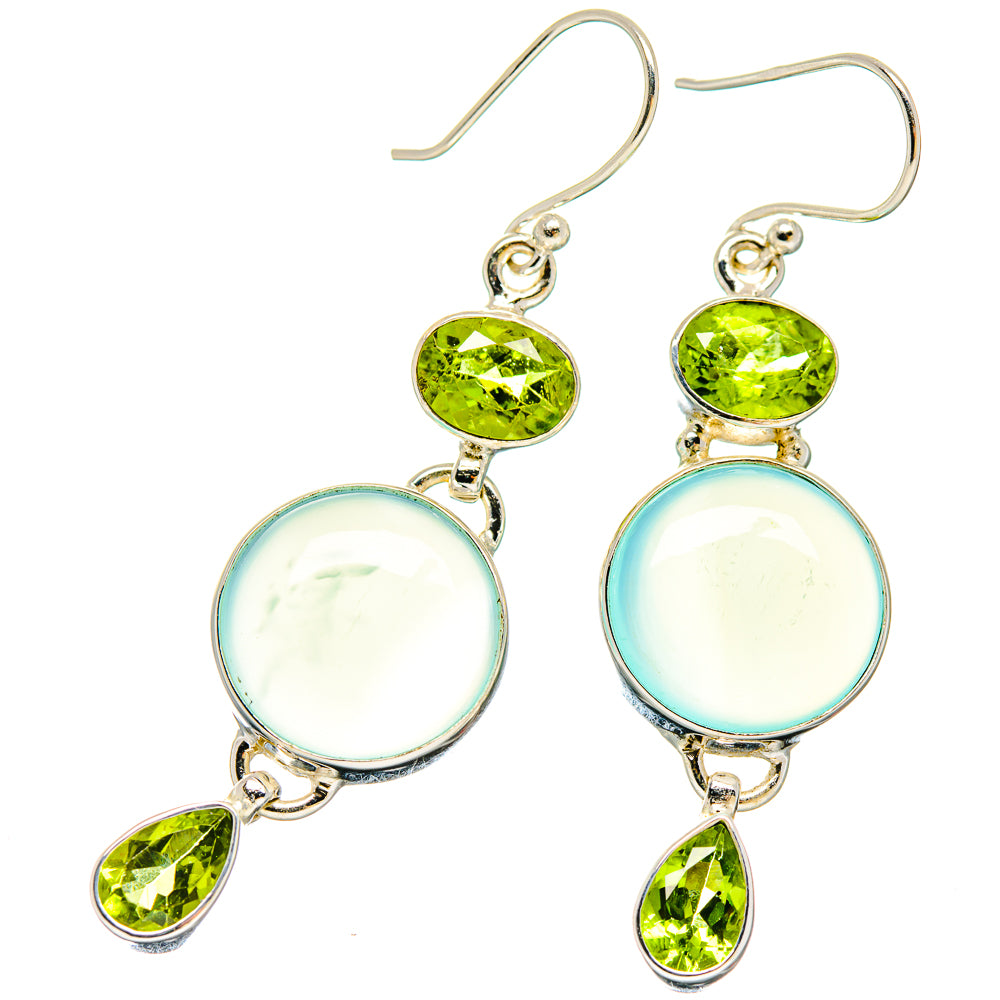 Aqua Chalcedony Earrings handcrafted by Anasilvercos - EARR423703