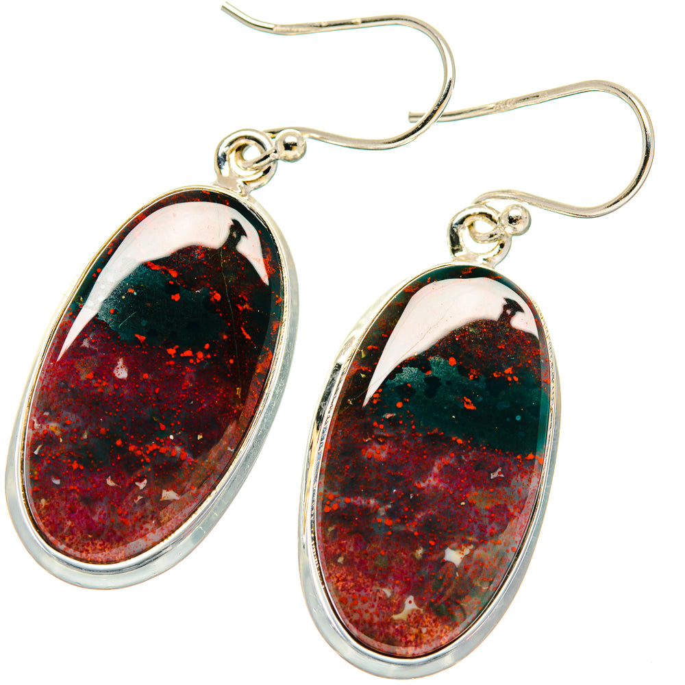 Bloodstone Earrings handcrafted by Anasilvercos - EARR423705