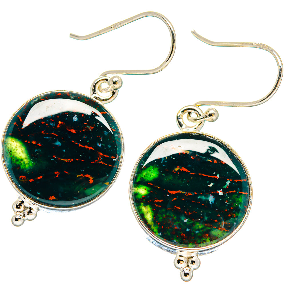 Bloodstone Earrings handcrafted by Anasilvercos - EARR423713