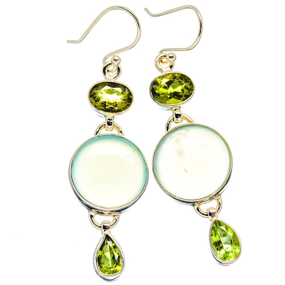 Aqua Chalcedony Earrings handcrafted by Anasilvercos - EARR423716