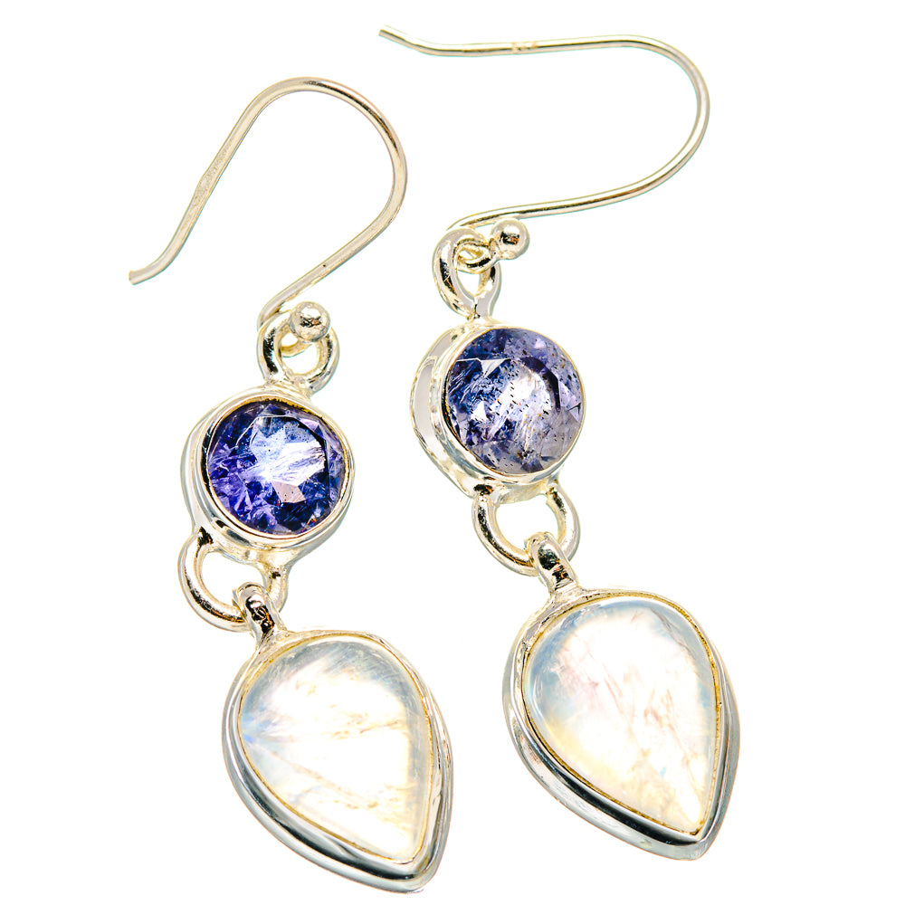 Rainbow Moonstone Earrings handcrafted by Anasilvercos - EARR423717