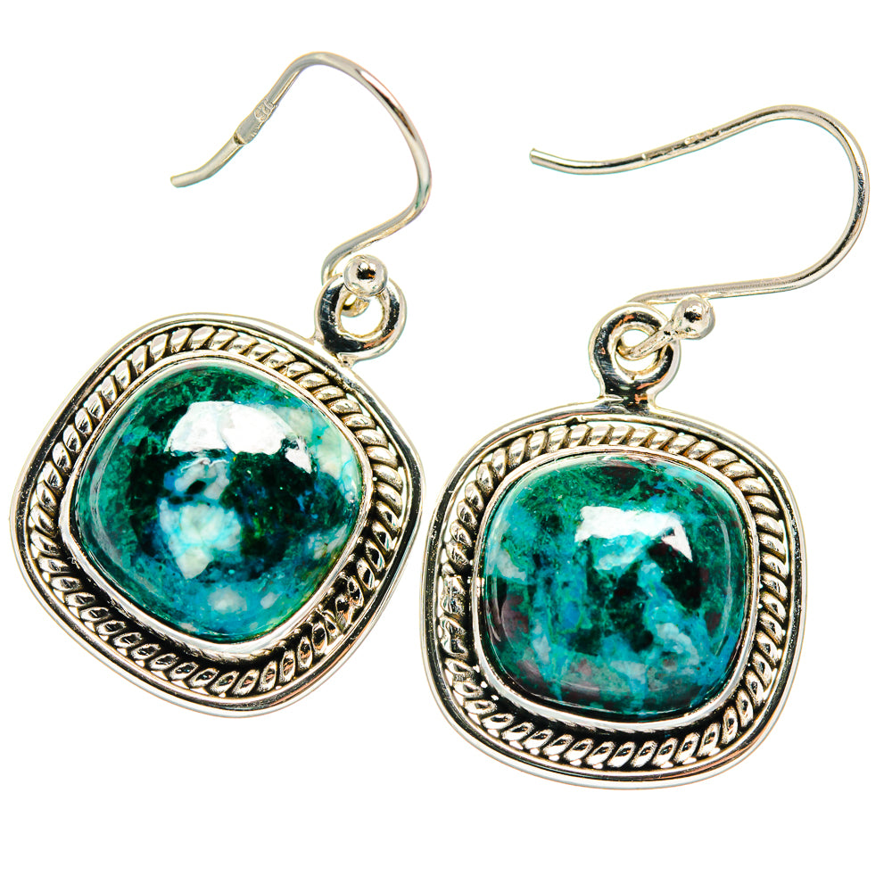 Chrysocolla Earrings handcrafted by Anasilvercos - EARR423720