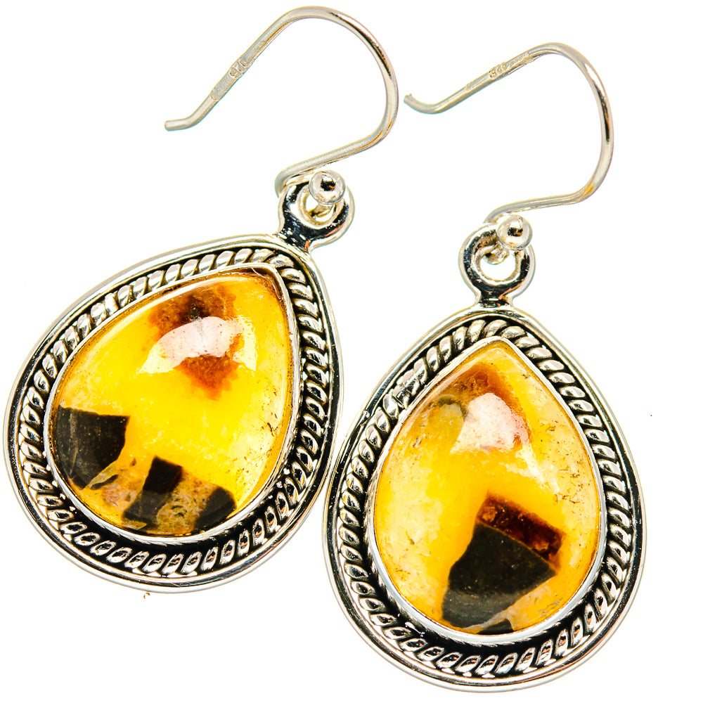 Septarian Nodule Earrings handcrafted by Anasilvercos - EARR423728