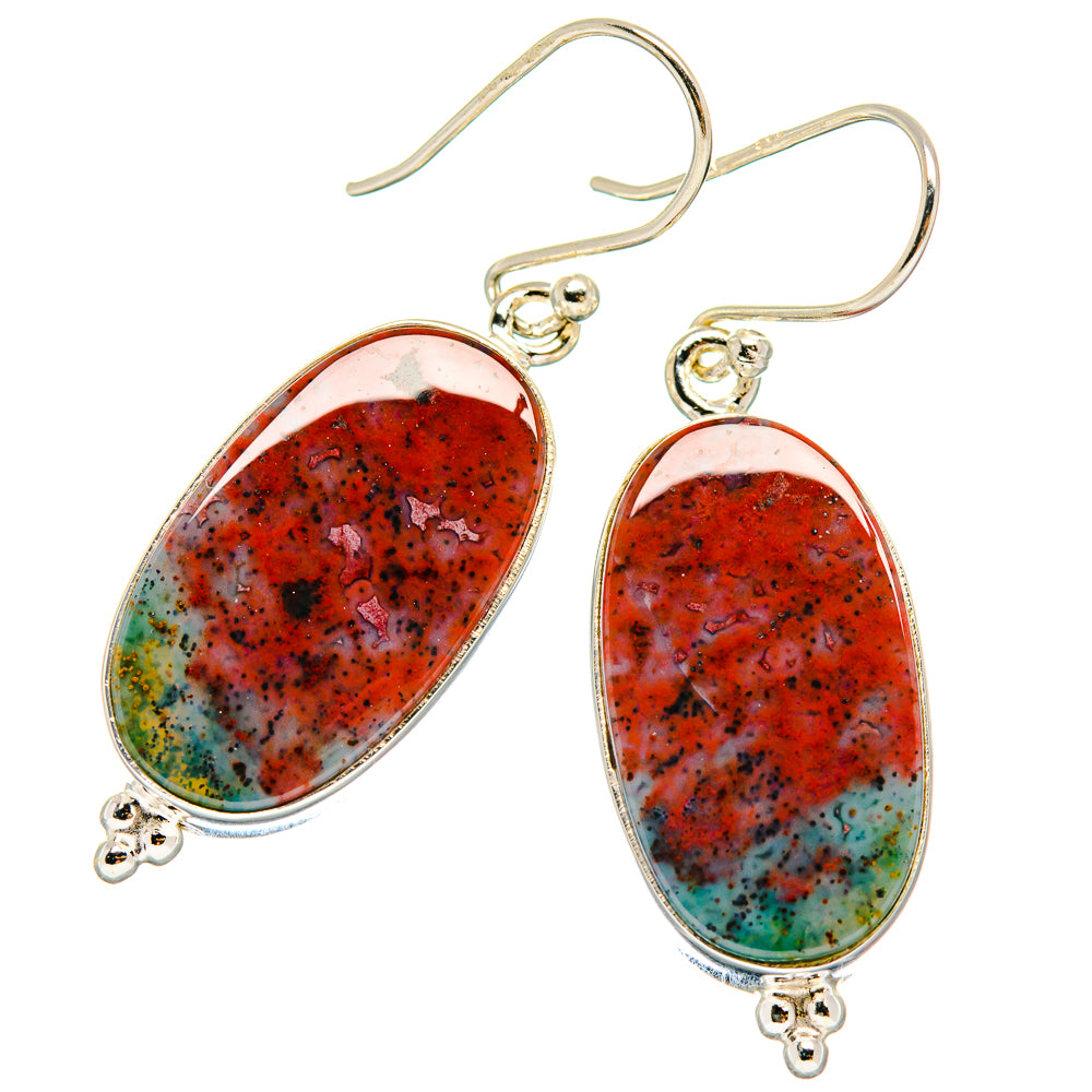 Bloodstone Earrings handcrafted by Anasilvercos - EARR423758