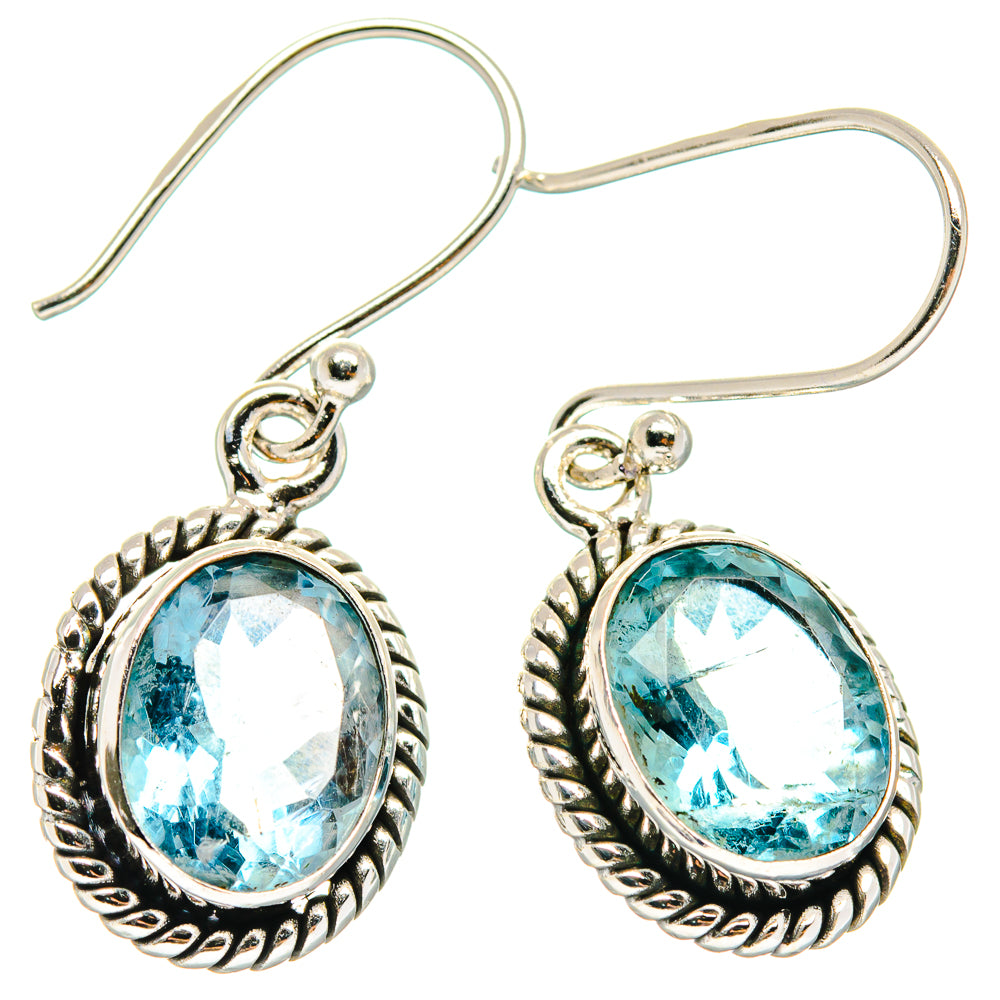 Blue Fluorite Earrings handcrafted by Anasilvercos - EARR423762