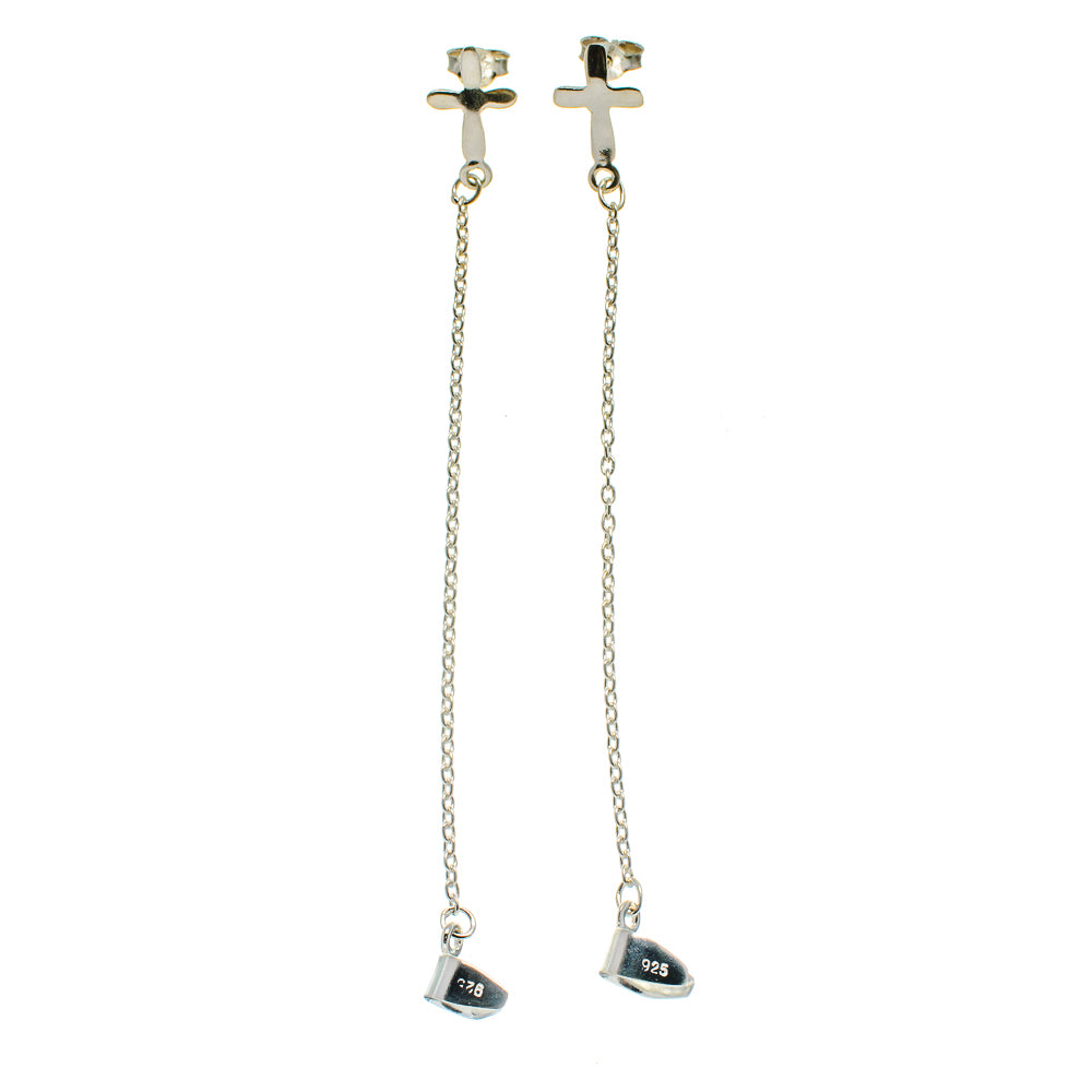 Cross Earrings handcrafted by Anasilvercos - EARR392910