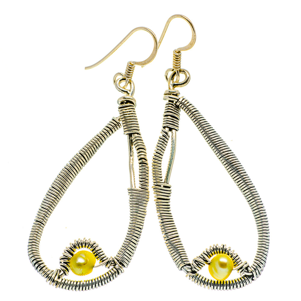 Yellow Cultured Pearl Earrings handcrafted by Anasilvercos - EARR400520