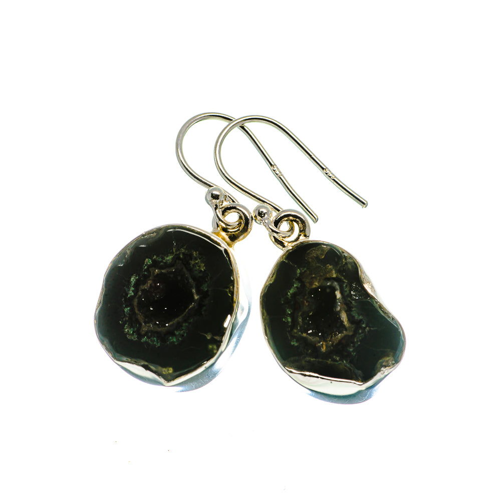Coconut Geode Druzy Earrings handcrafted by Anasilvercos - EARR400935