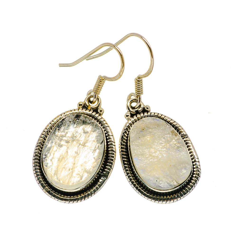 Rainbow Moonstone Earrings handcrafted by Anasilvercos - EARR402023