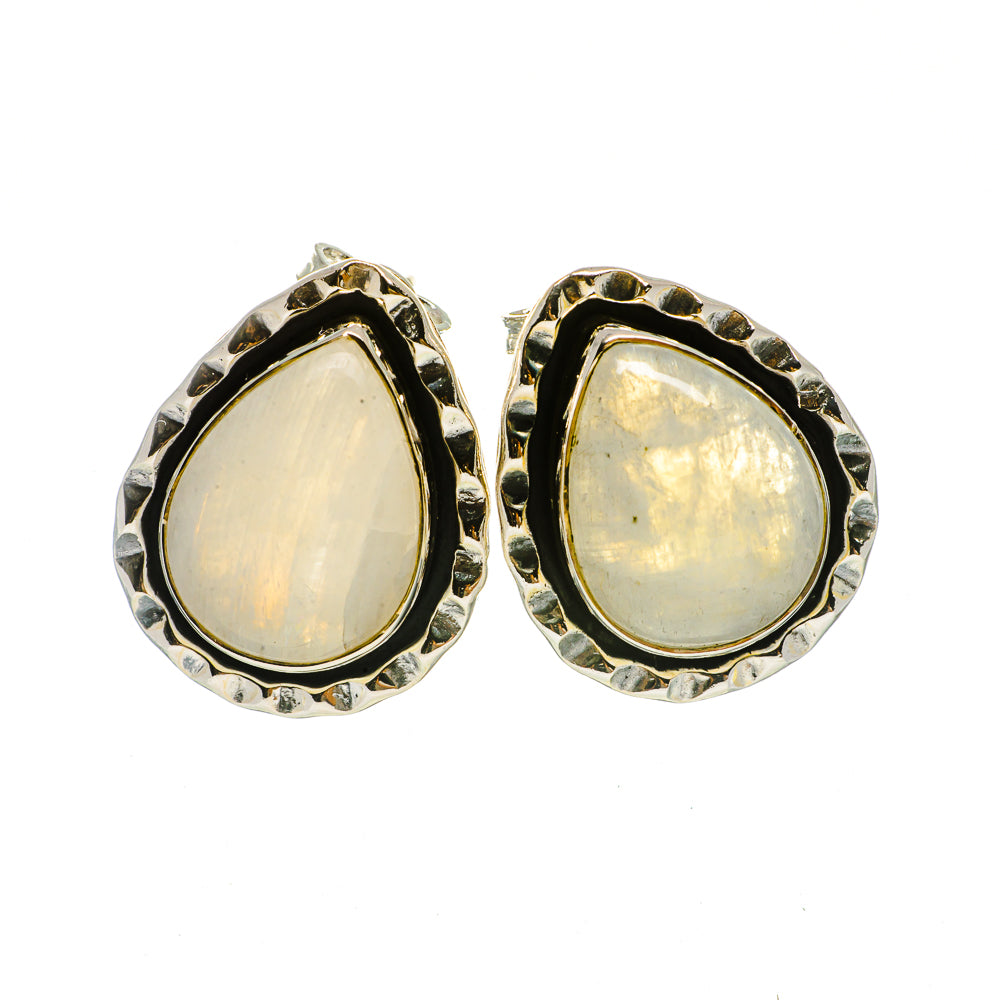 Rainbow Moonstone Earrings handcrafted by Anasilvercos - EARR402441