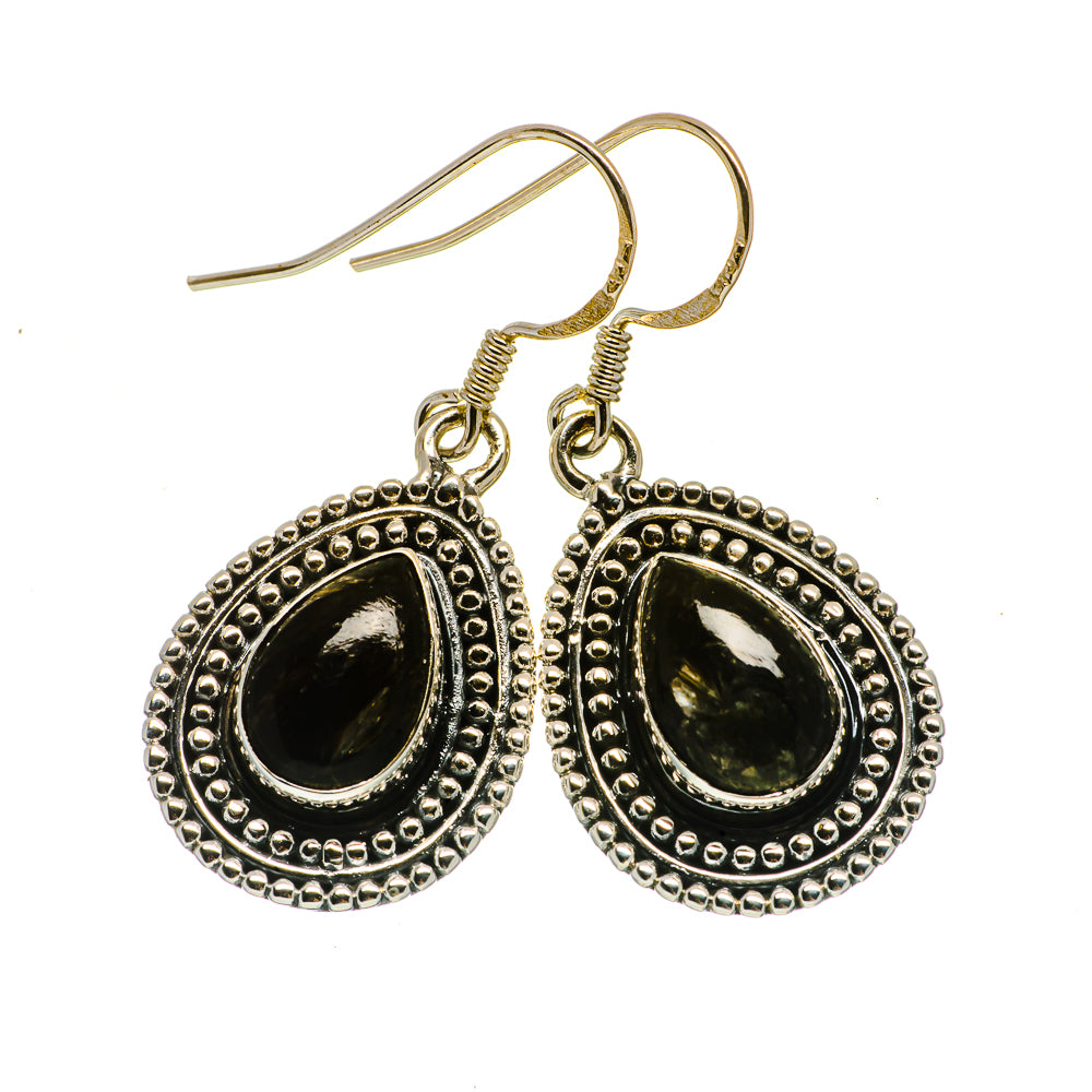 Golden Seraphinite Earrings handcrafted by Anasilvercos - EARR402460